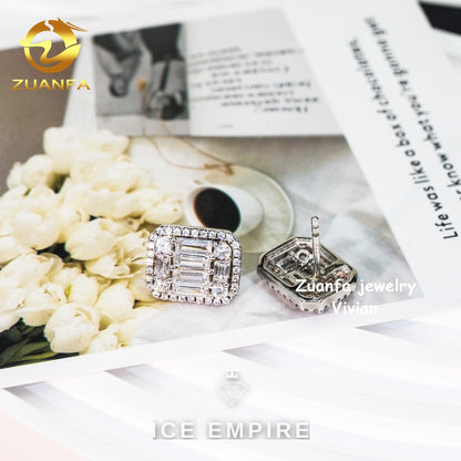 Iced Out 925 Silver Moissanite Earrings