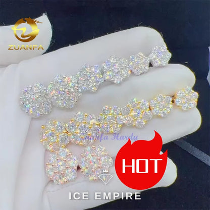 Iced Out 925 Silver Moissanite Stud Earrings