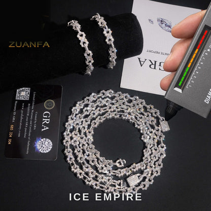 Iced Out Rose Gold Plated Moissanite Cuban Chain