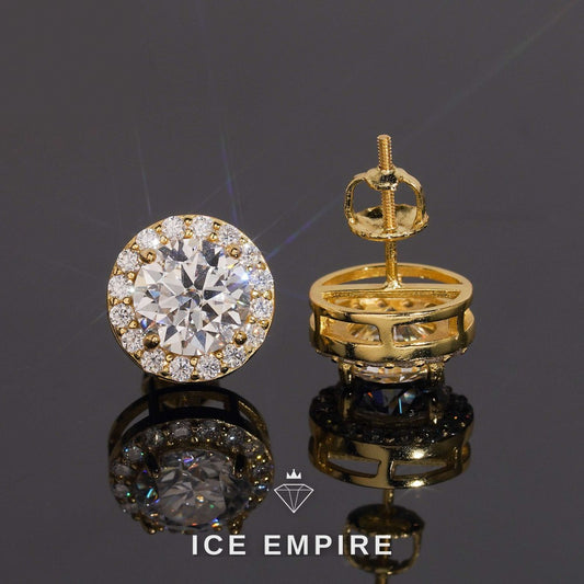 Iced Out 925 Silver Moissanite Stud Earrings