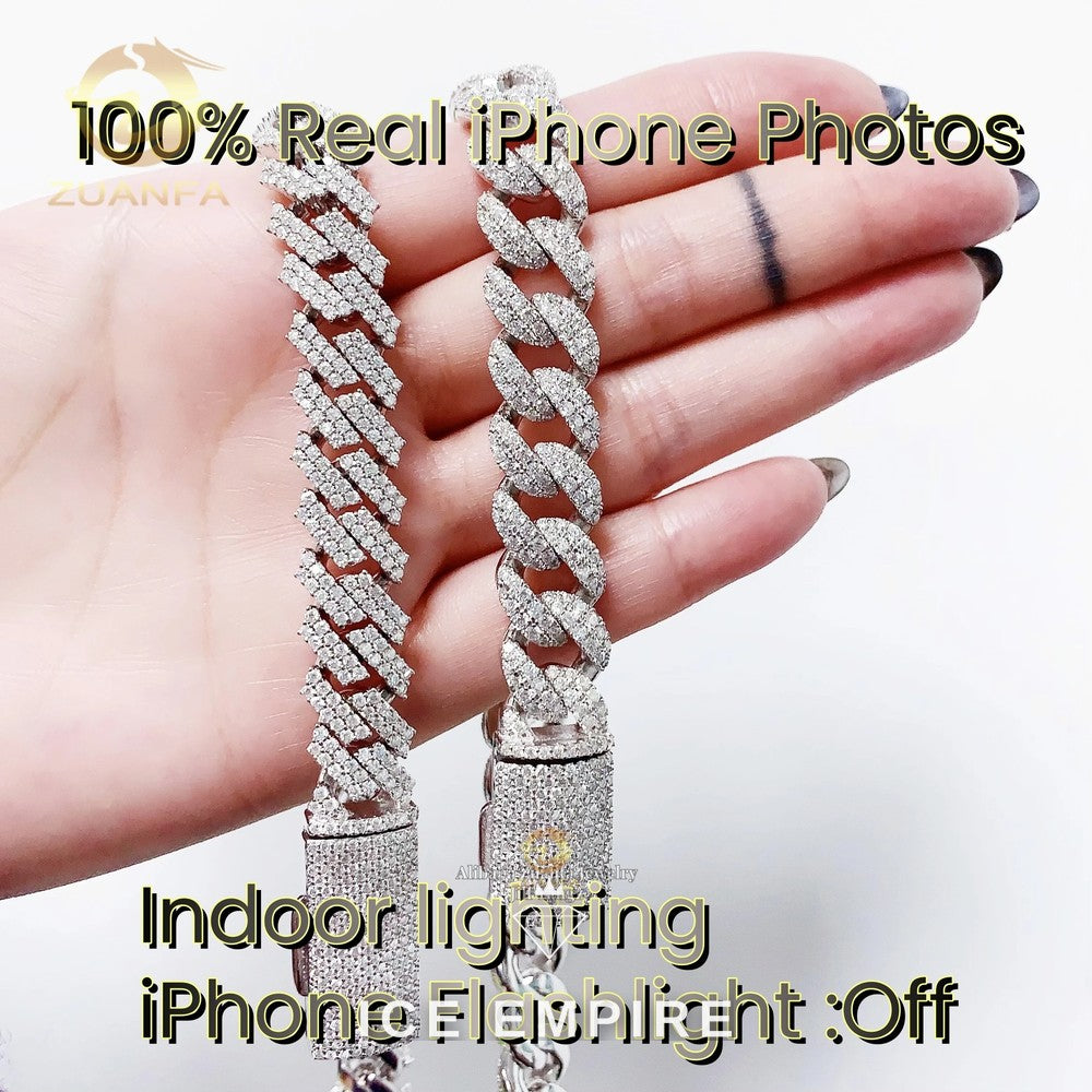 Iced Out Rose Gold Plated Moissanite Cuban Chain