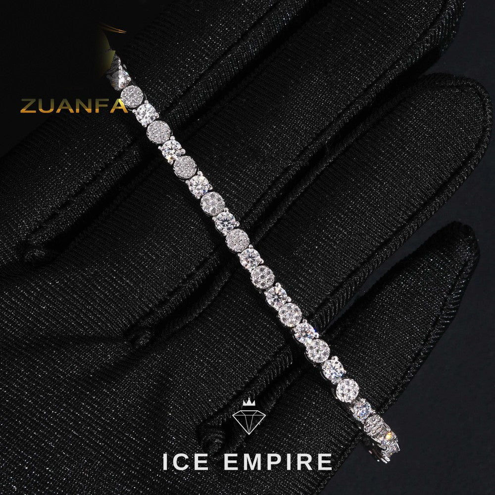 Iced Out 925 Silver Moissanite Tennis Bracelet