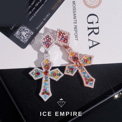 Iced Out Cross 925 Silver Pendant