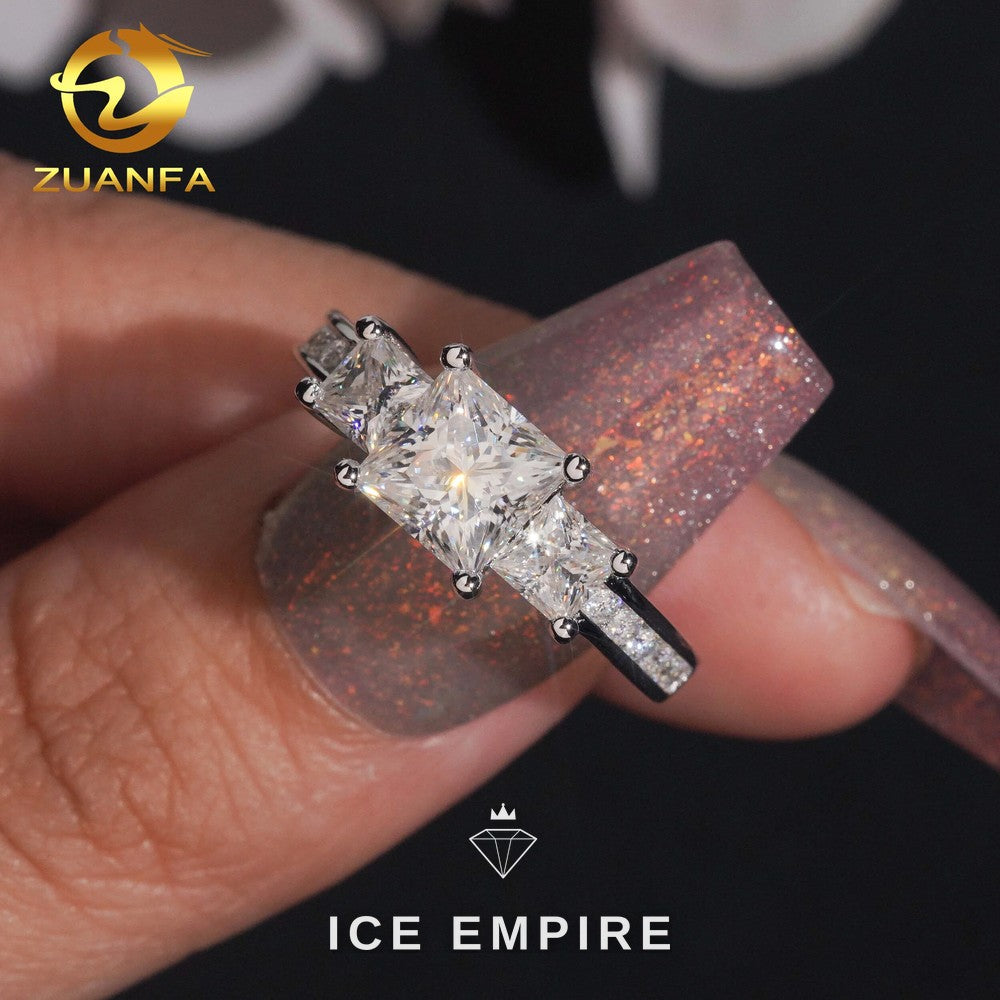 Iced Out Rose Gold Plated Moissanite Wedding Band