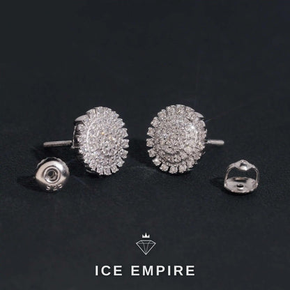 Iced Out 925 Silver Moissanite Stud Earrings