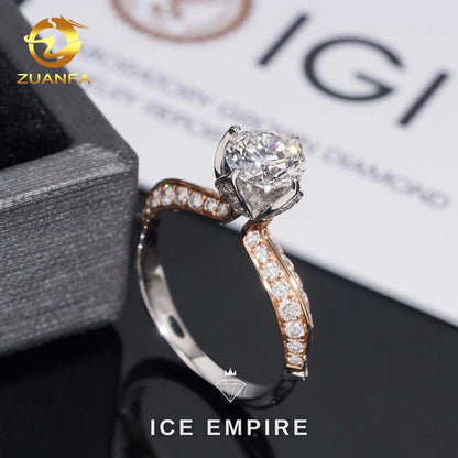 Iced Out 18K Gold Lab Grown Diamond Wedding Band
