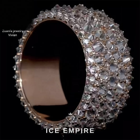 Iced Out 925 Silver Moissanite Ring