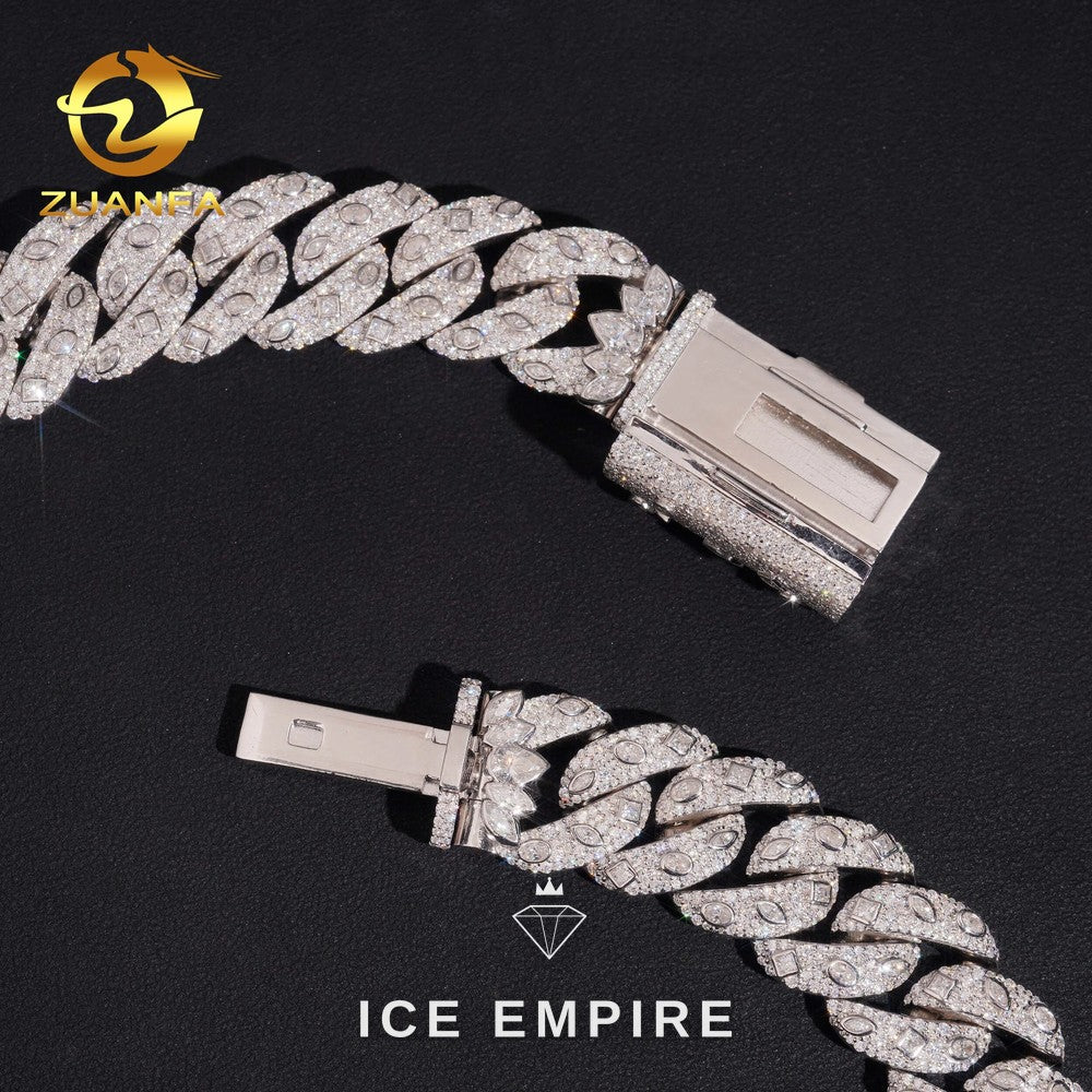 Iced Out Rose Gold Plated Moissanite Cuban Chain