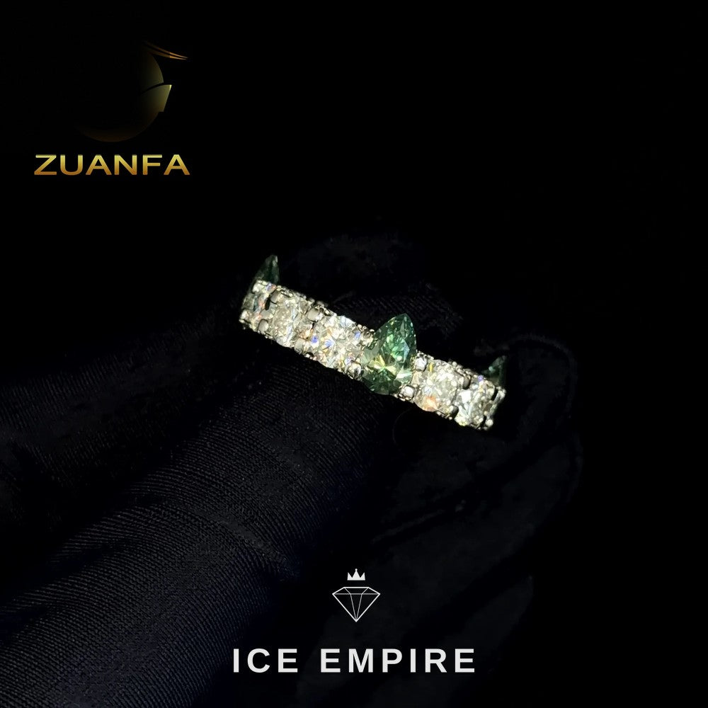 Iced Out 925 Silver Moissanite Ring