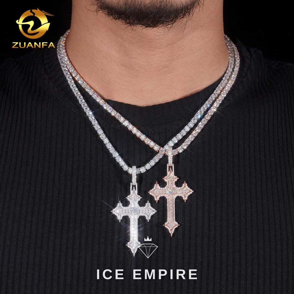 Iced Out Rose Gold Plated Moissanite Pendant