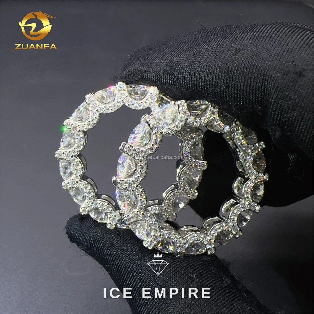 Iced Out 925 Silver Moissanite Ring