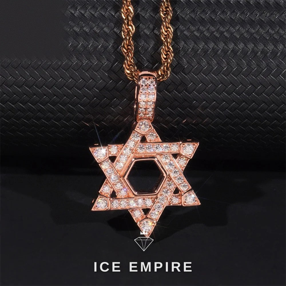 Iced Out Rose Gold Plated Moissanite Pendant