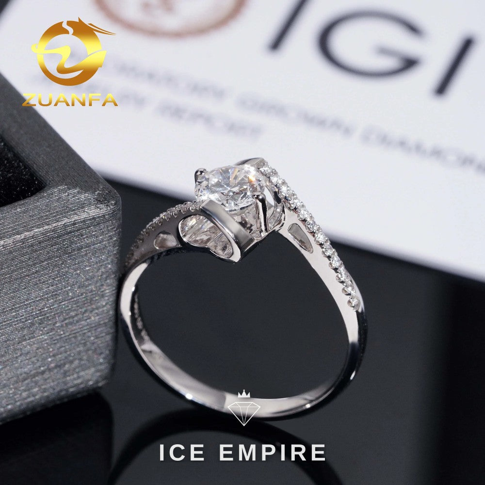 Iced Out 18K Gold Lab Grown Diamond Engagement Ring