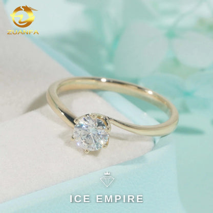 Iced Out Gold Plated Moissanite Engagement Ring