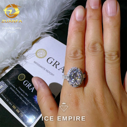 Iced Out 925 Silver Moissanite Ring