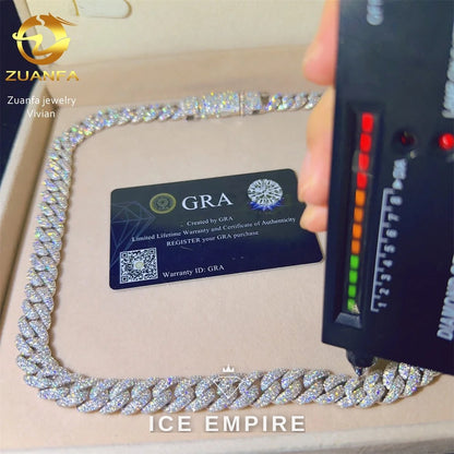 Iced Out Rose Gold Plated Moissanite Cuban Chain