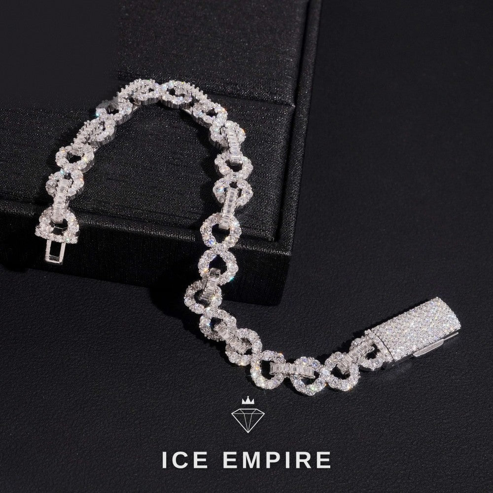 Iced Out 925 Silver Moissanite Cuban Chain