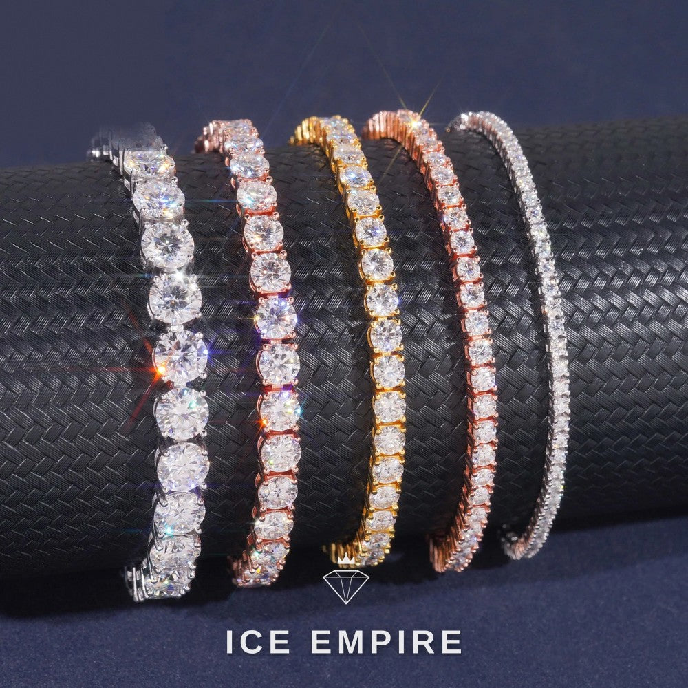 Iced Out 925 Silver Moissanite Tennis Chain