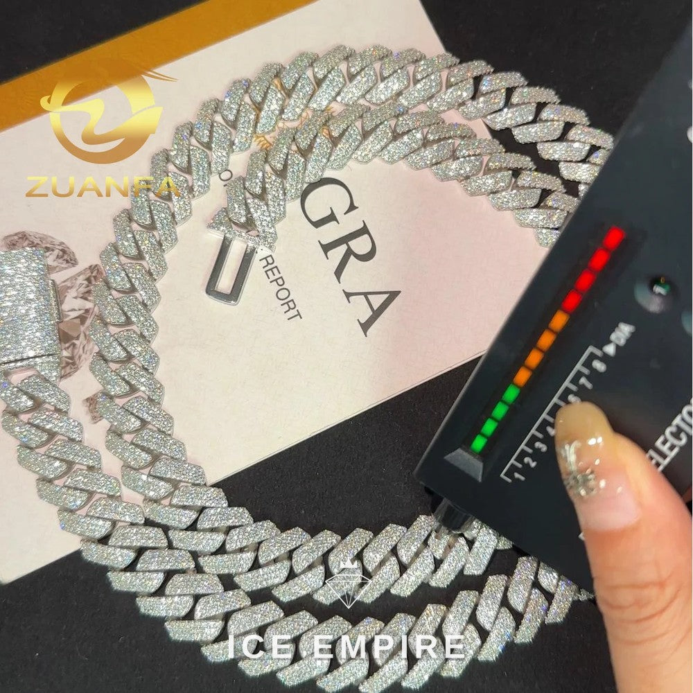 Iced Out Rose Gold Plated Moissanite Cuban Chain
