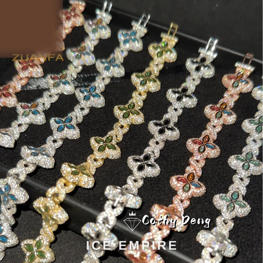 Iced Out Rose Gold Plated Moissanite Cuban Chain