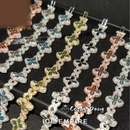 Iced Out Rose Gold Plated Moissanite Cuban Chain