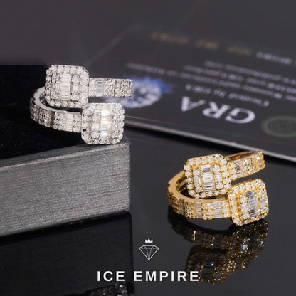 Iced Out 925 Silver Moissanite Ring