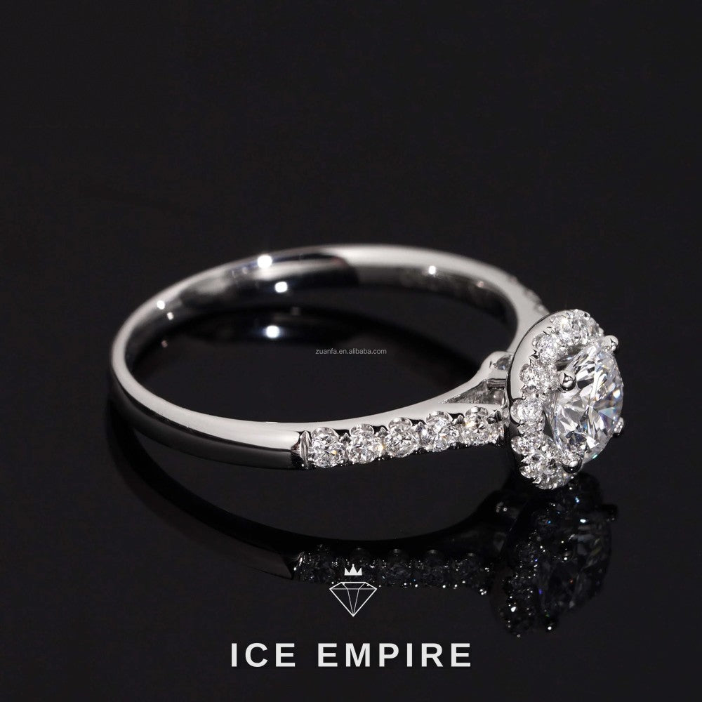Iced Out Gold Plated Lab Grown Diamond Engagement Ring