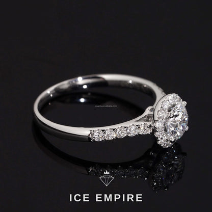 Iced Out Gold Plated Lab Grown Diamond Engagement Ring