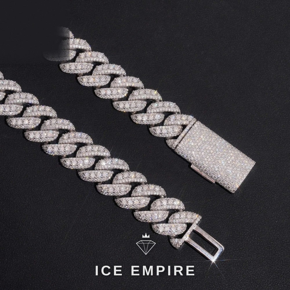 Iced Out Rose Gold Plated Moissanite Cuban Chain