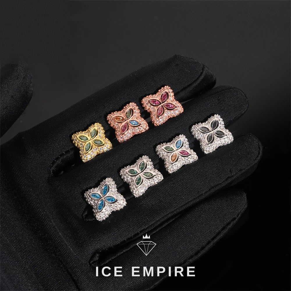 Iced Out 925 Silver Moissanite Stud Earrings