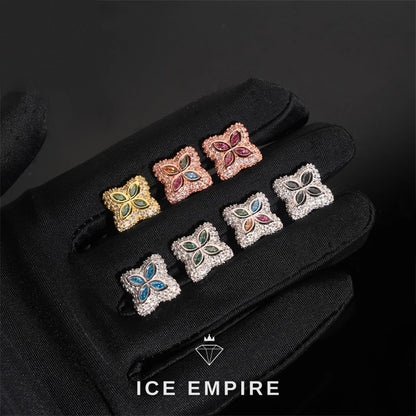 Iced Out 925 Silver Moissanite Stud Earrings
