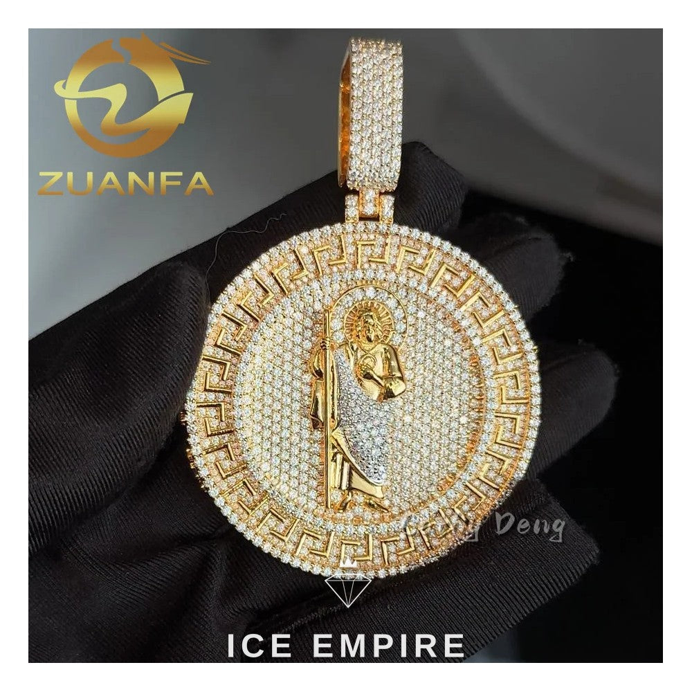Iced Out Baguette Rose Gold Plated Moissanite Cuban Chain