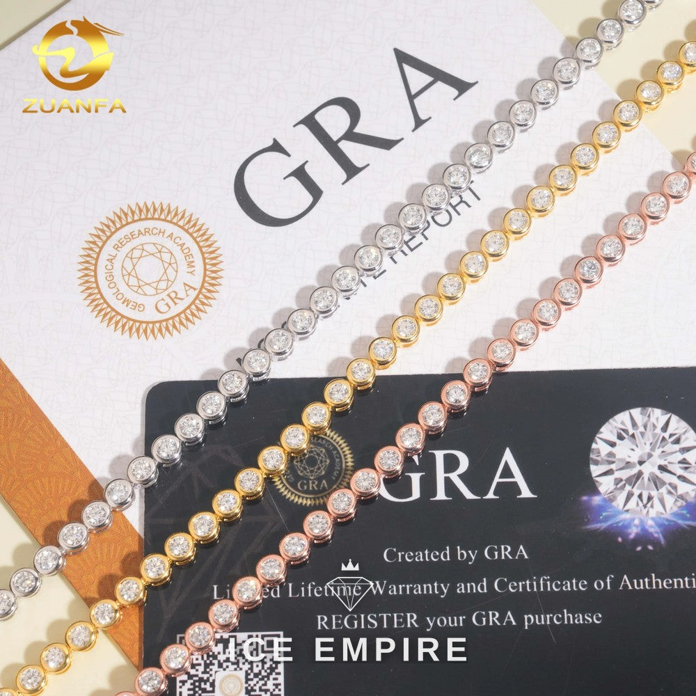 Iced Out 925 Silver Moissanite Tennis Bracelet