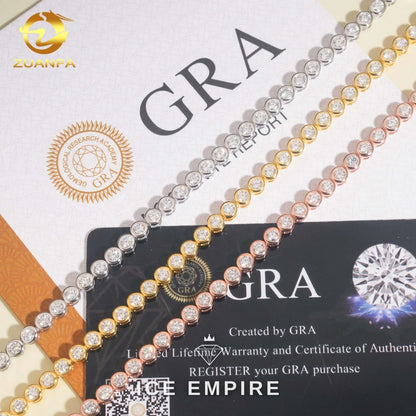 Iced Out 925 Silver Moissanite Tennis Bracelet