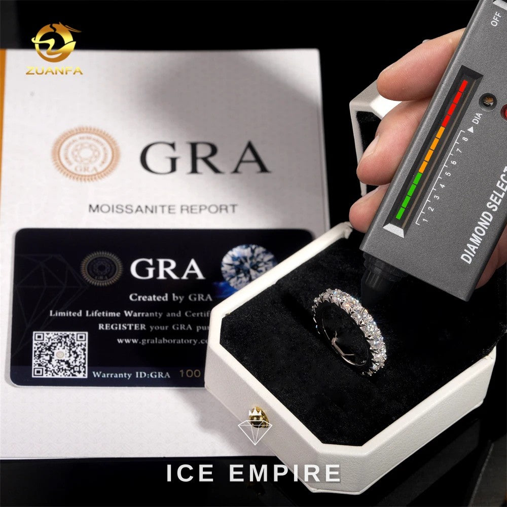 Iced Out Gold Plated Moissanite Wedding Band