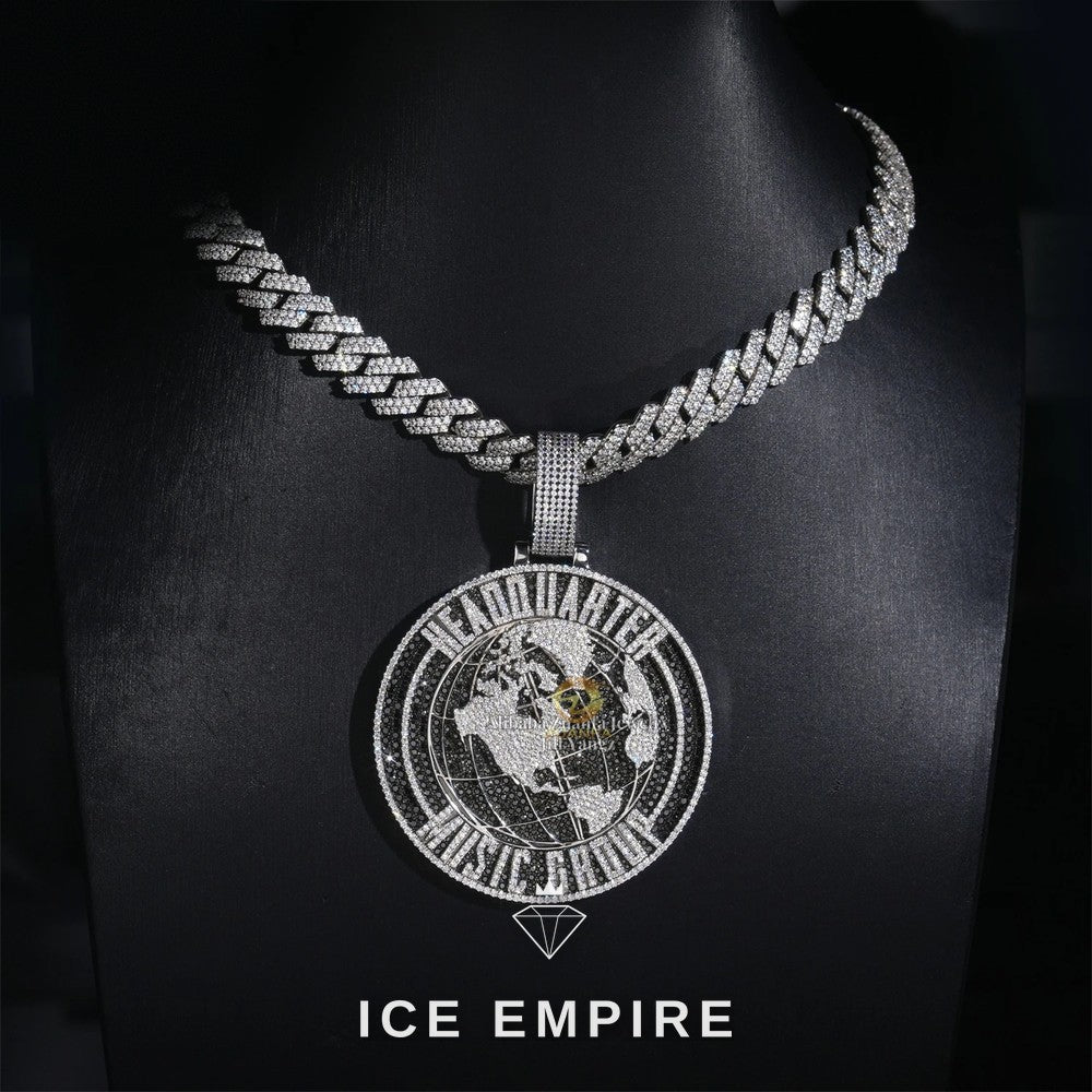 Iced Out Cross 925 Silver Pendant