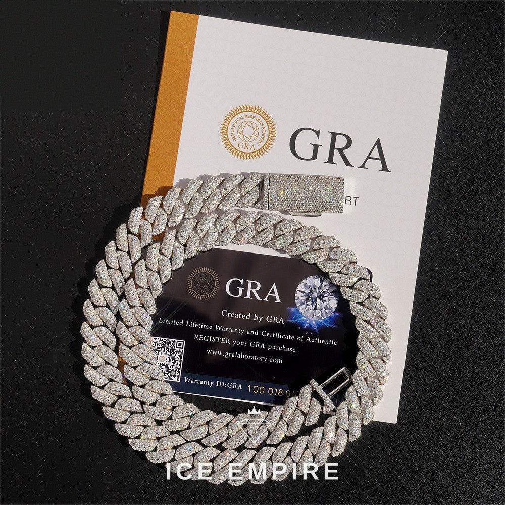 Iced Out Gold Plated Moissanite Cuban Chain