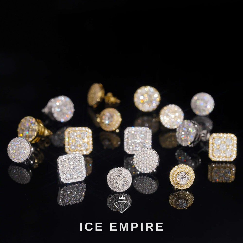 Iced Out Gold Plated Moissanite Earrings