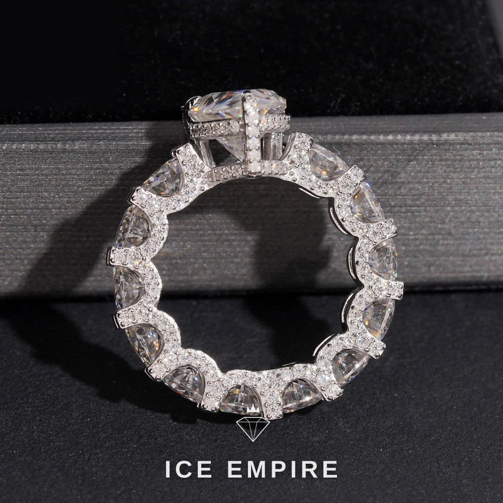 Iced Out 925 Silver Moissanite Ring