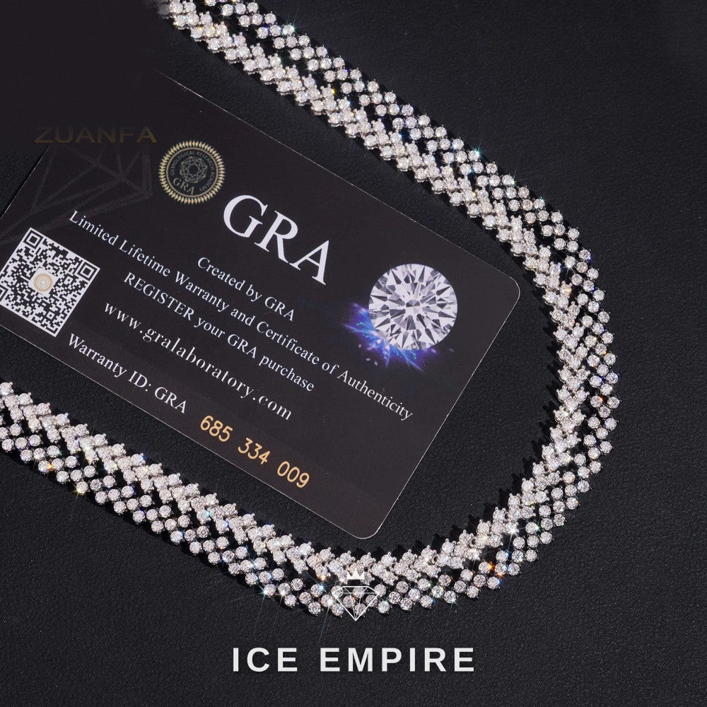 Iced Out Gold Plated Moissanite Cuban Chain