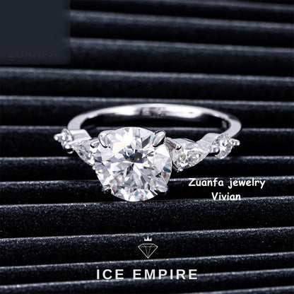 Iced Out 925 Silver Moissanite Ring
