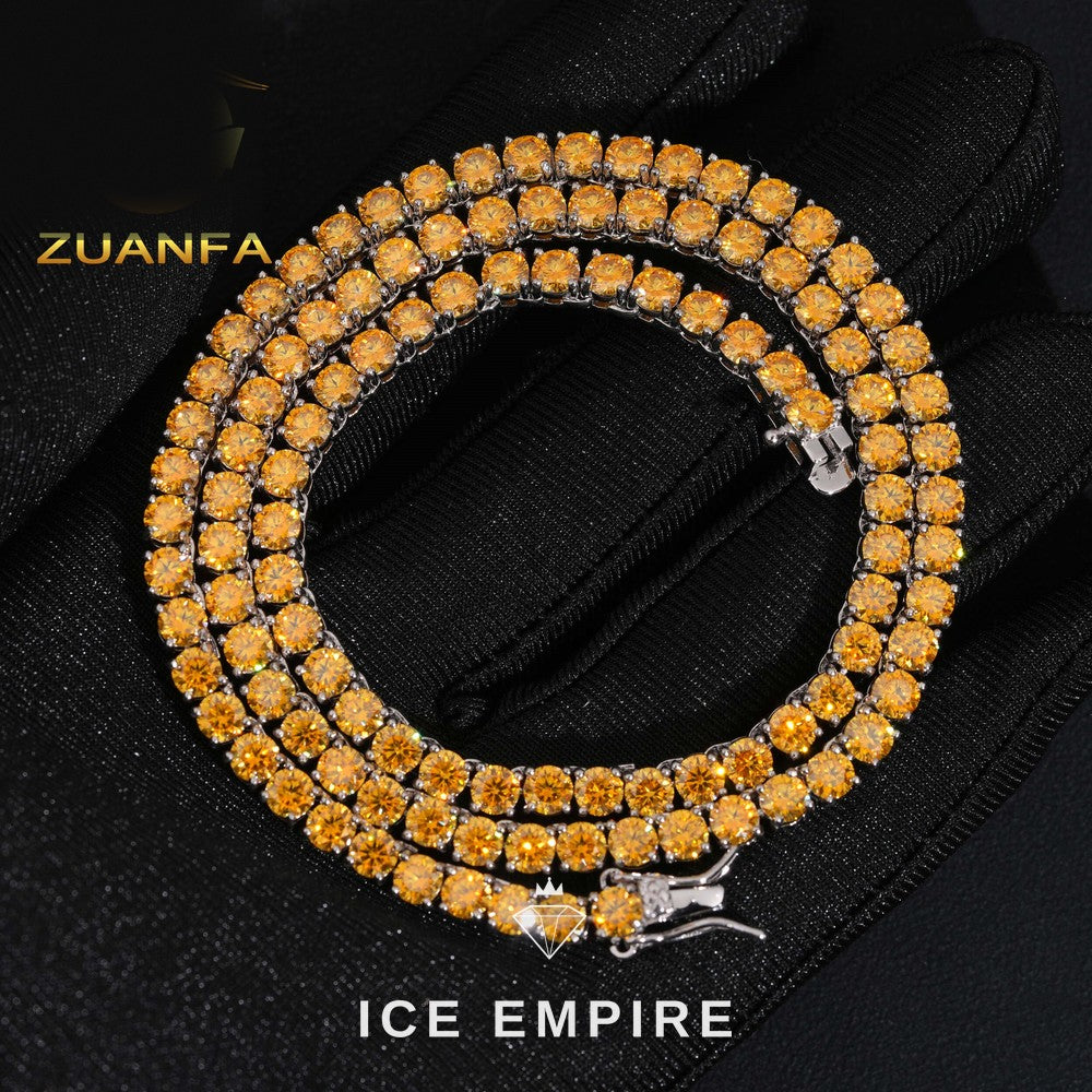 Iced Out Rose Gold Plated Moissanite Cuban Chain