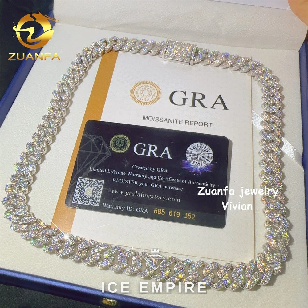 Iced Out Rose Gold Plated Moissanite Cuban Chain