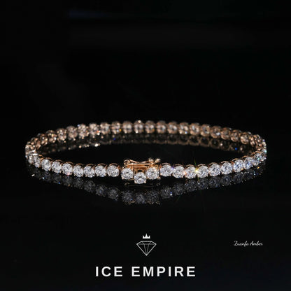 Iced Out 14K Gold Moissanite Tennis Chain