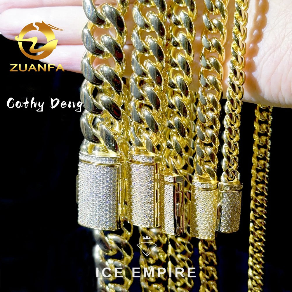 Iced Out Rose Gold Plated Moissanite Cuban Chain
