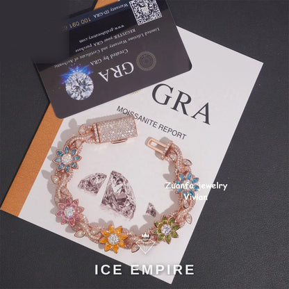 Iced Out 925 Silver Moissanite Cuban Chain