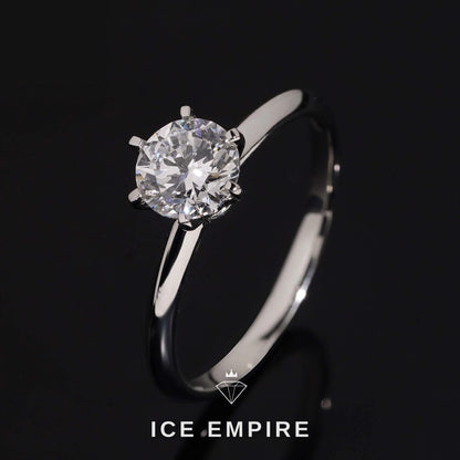 Iced Out 925 Silver Lab Grown Diamond Engagement Ring