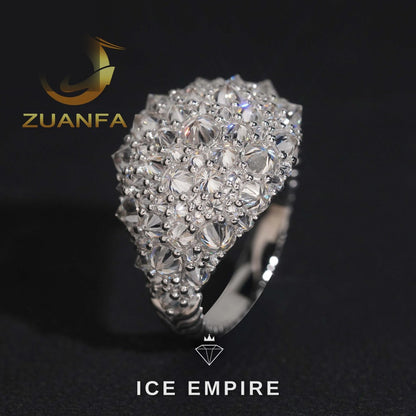 Iced Out 925 Silver Moissanite Ring