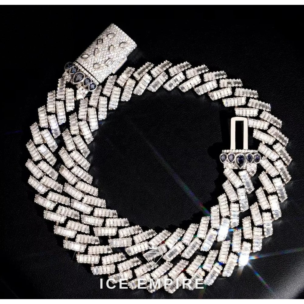 Iced Out Rose Gold Plated Moissanite Cuban Chain