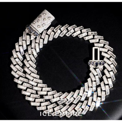 Iced Out Rose Gold Plated Moissanite Cuban Chain